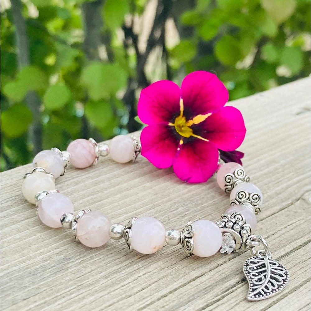 Rose quartz natural stone bracelet
